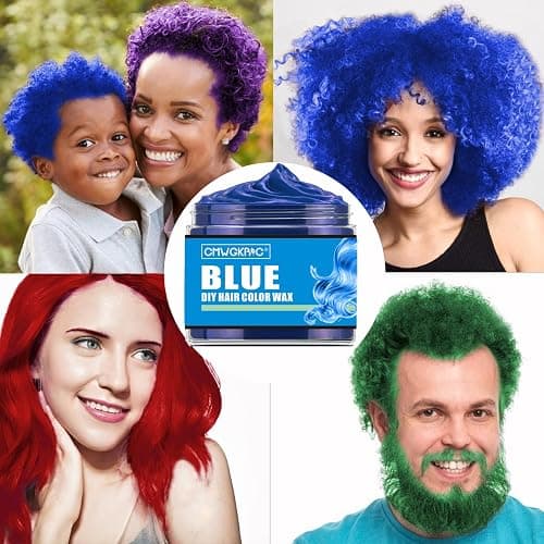 4 Colors Temporary Hair Color for Kids,Gifts for Teens,Girls,Boys,Gifts for Kids,Temporary Hair Dye,Hair Color Spray Green Red Blue Purple Hair Dye Hair Wax Color,Instant Color Wax Halloween Party thumbnail 5