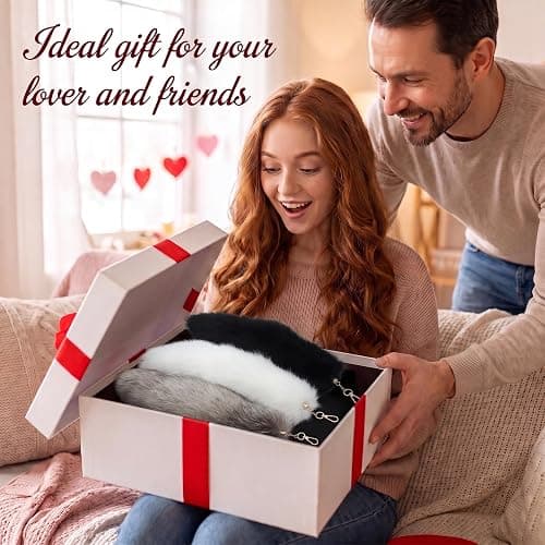 3 Pack Fox Therian Tail Keychain, Atiofber 15.75in Furry Faux Fur Tail Raccoon Tails Wolf Bag Charm Halloween Cosplay thumbnail 7