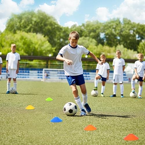 ORIENGEAR Soccer Goal, 12x6/10x6.5/8x6/6x4 Full Size Soccer Goals for Backyard, Soccer Net with Training Discs, Portable Soccer Goal for Kids and Adults with 1 Carry Bag, Porterias De Futbol thumbnail 7