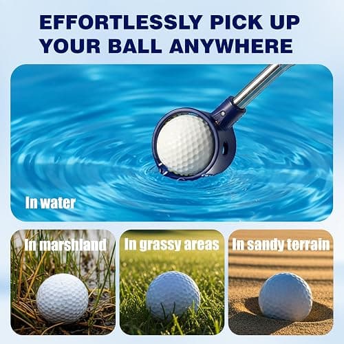 Josongslax Golf Ball Retriever Telescopic for Water, GolfBall Grabber Tool, Golf Accessories Gifts for Men, Women & Golfers, Golf Balls Picker with Stainless Steel Shaft&Non-Slip Rubber Grip thumbnail 8