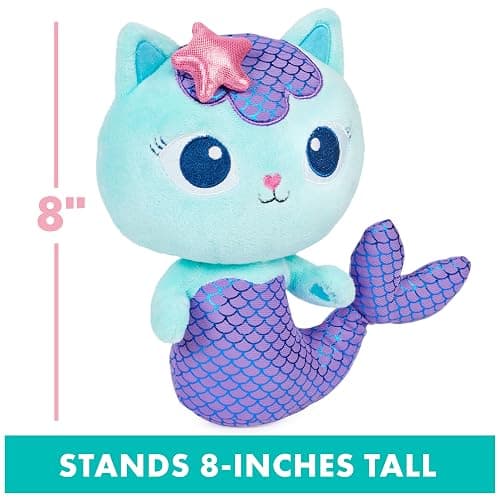 Gabby’s Dollhouse, 8-inch MerCat Purr-ific Plush Toy, Kids Toys for Ages 3 and up - Mercat thumbnail 4