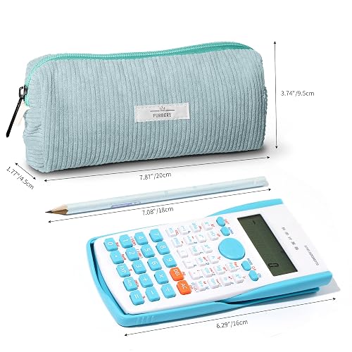 Purbert Soft Corduroy Pencil Case Pouch - Small Stationery Pen Bag Blue | Cute aesthetic design, smooth zipper, compact makeup pouch, ideal for school, daily use, travel, for girls, boys, students thumbnail 3