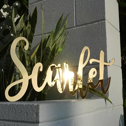 Personalized Gold Acrylic Mirror Name Sign for Nursery Wall Letters Custom Baby Name Sign for Wall Room Decor, Back Drop Events, Party Decor & Wall Sign thumbnail 4