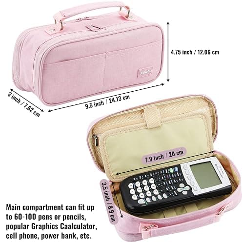 JOINPRO Pencil Case, Large Capacity Pencil Case Organizer; Double Zipper Storage Bag; Big Pencil Pouch for College School Office Teen Girl Boy Men Women Adult thumbnail 2