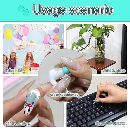 Feosky Adhesive Poster Sticky Tack Putty, Reusable and Removable Adhesive Putty, 120PCS, Mounting Putty for displaying Wall Paintings, Museum Art Photography, Picture, Crafts (Purple, Pack of 1) thumbnail 6