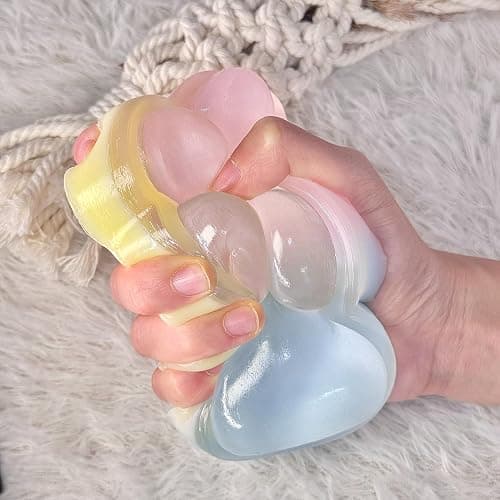 Pawfect Tail Big Taba Squishy Cat Paw, 5 in Large Paw Squeeze Toy for Stress Relief and Relax, Sticky Squishies Fidget Toys for Party Favors Novelty Things Birthday Gift (Tri-Color) thumbnail 7