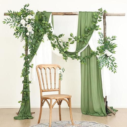 Mizii 2 Strands Artificial Scindaps Vines Garland 73" Fake Vine with Silk Green Leaves Faux Evergreen Hanging Plants Greenery Decoration for Party Wedding Bedroom Home Wall Room Decor (Scindapsus) thumbnail 4