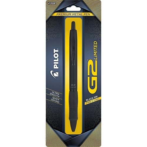 Pilot, G2 Limited Premium Gel Roller Pen, Fine Point 0.7 mm, Matte Black Barrel, Black Ink - Image 1