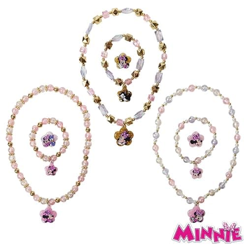 LUV HER Disney Minnie Girls Jewelry Set - Dress up Toy Jewelry Box Sets with Bead Necklace, Bead Bracelet and Ring - Play Accessories - Ages 3+ thumbnail 3