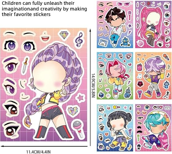 Kpop Demon Hunters Stickers, 32-Pack DIY Creative Sticker Set for Journals, Phones, Laptops, 8 Unique Designs, Waterproof Vinyl, Ideal for K-Pop Fans & Bullet Journaling thumbnail 3