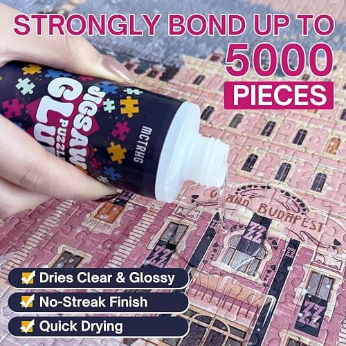 Jigsaw Puzzle Glue Clear, 200ML Puzzle Frame Kit for Adults with Applicators, Easily Preserves Finished Puzzles, Non-Toxic, Quick-Dry & Water-Based Anime Puzzle Saver for 3000/4500/5000 Pieces thumbnail 2