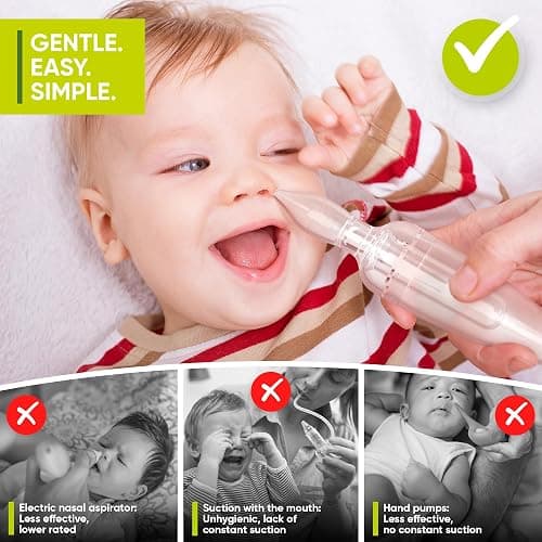 Airmed's Vac Nasal Aspirator Baby. CLINICALLY TESTED, SAFE and GENTLE. Baby nose sucker with 2 suction heads and cleaning brush. Safe and gentle baby nasal aspirator with strength of a vacuum cleaner thumbnail 3