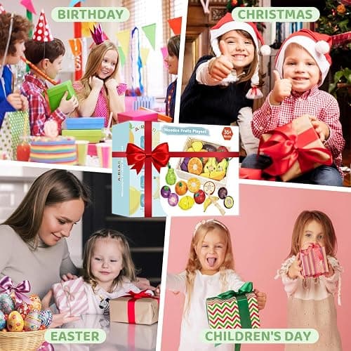 Wooden Play Food for Kids Kitchen Cutting Fruits Toys for Toddlers Pretend Vegetables Gift for Boys Girls Educational Toys thumbnail 7