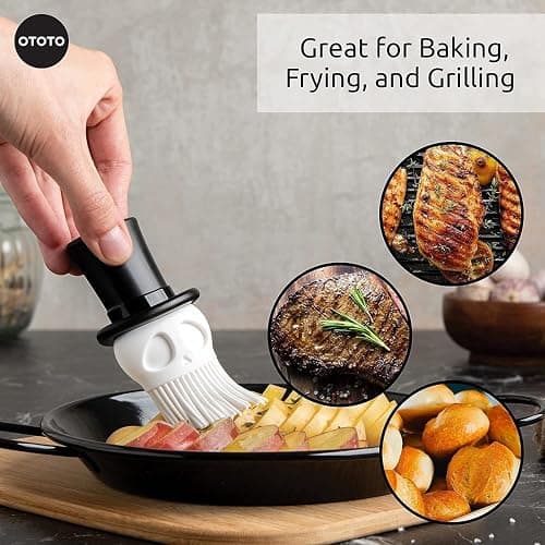 OTOTO Skully Basting Brush - Food Basting Brush for Cooking, Halloween Gifts, Gothic Kitchen Brush, Spooky Gifts, Skull Kitchen Accessories thumbnail 5