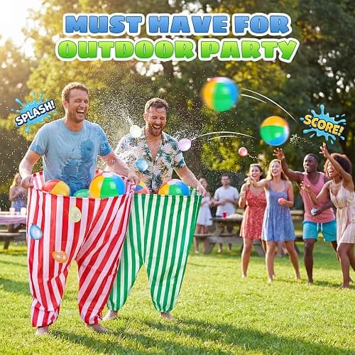 145 PCS Granny Pants Yard Game 4 Pack with 24 Balls, Easter Games Set Oversized Giant Pants Outdoor Game for Kids Adults, Big Pants Ball Catch Game for Field Day Carnival Birthday Party Family Reunion thumbnail 3