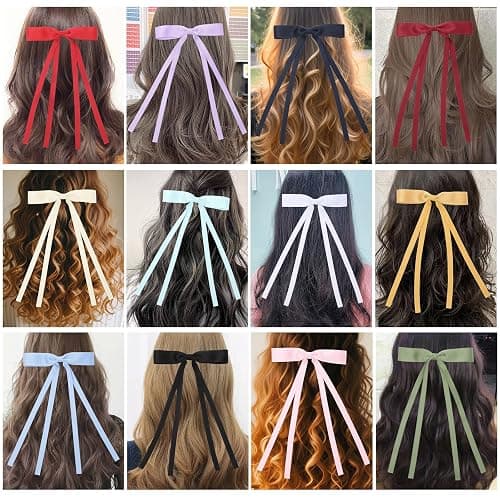WORTL 16 PCS Hair Bows for Women,Hair Ribbon Hair Bows With Long Tail,Hair Bow Clips Hair Barrettes for Women Accessories thumbnail 4