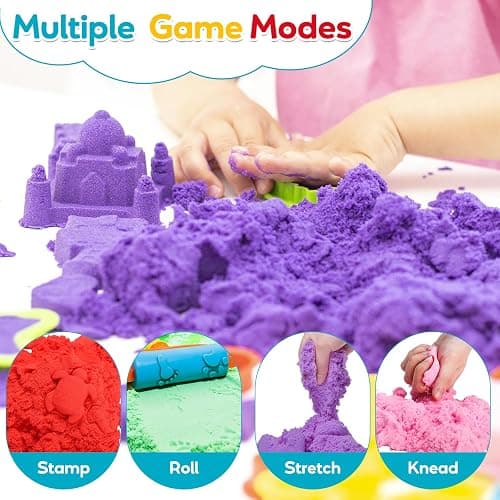 FURWEY 6.6lbs Play Sand,Mixed Packaging of 3-Color Sensory Sand,Suitable for Children to Shaping, Squeezing and Molding thumbnail 5