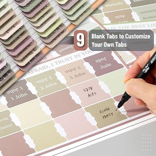 Mr. Pen- Bible Tabs, 75 Tabs, Laminated Bible Tabs for Women and Men, Bible Tabs for Study Bible, Bible Index Tabs, Bible Book Tabs, Bible Labels Tabs, Mr Pen Bible Tabs thumbnail 3