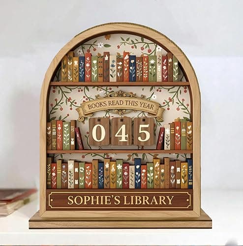 FAMITRENDZ Personalized Books Read Tracker, Books Read This Year Counter, Book Tracker for Bookshelf Decor, Reader Gift, Bookworm Lover Gift, Bookish Christmas Gifts 06 - Image 1