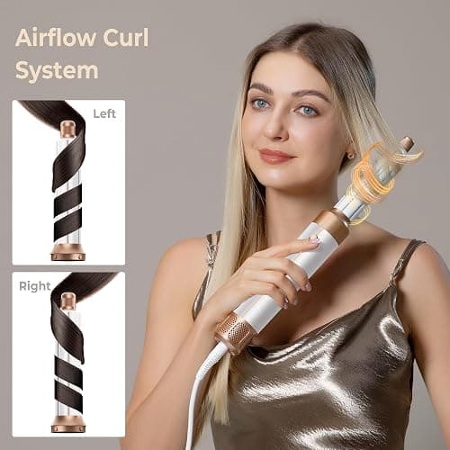 Blow Dryer Brush 7 in ONE，Autowrap Curling Wand, 110,000 RPM High-Speed Negative Ionic Hair Dryer with Diffuser Concentrator, Round Brush Blow Dryer Air Styler, Volumizing Hair Styling Tools thumbnail 3