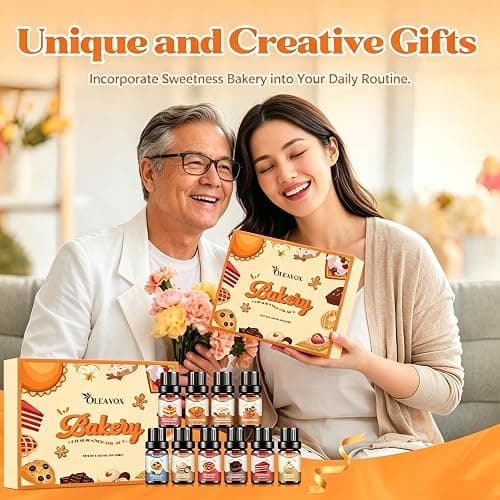 Bakery Essential Oils Set,Premium Fragrance Oil for Diffusers, Scents for Candle & Soap Making, Pumpkin Pie, Cream Vanilla, Gingerbread,Cinnamon Sugar Donut and Cake More 10x5ml,Aromatherapy Oils thumbnail 4