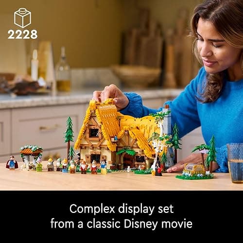 LEGO Disney Snow White and The Seven Dwarfs’ Cottage Building Kit for Adults, Build and Display Disney Princess Set with 10 Minifigures Including Snow White, Gift for Fans of The Classic Movie, 43242 thumbnail 2
