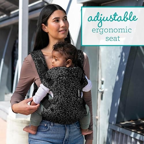 Infantino Flip Advanced 4-in-1 Baby Carrier - Ergonomic, Convertible, Face-in and Face-Out Front and Back Baby Carrier for Newborn to Toddler 8-32 lbs, Black & Gray Leopard thumbnail 7