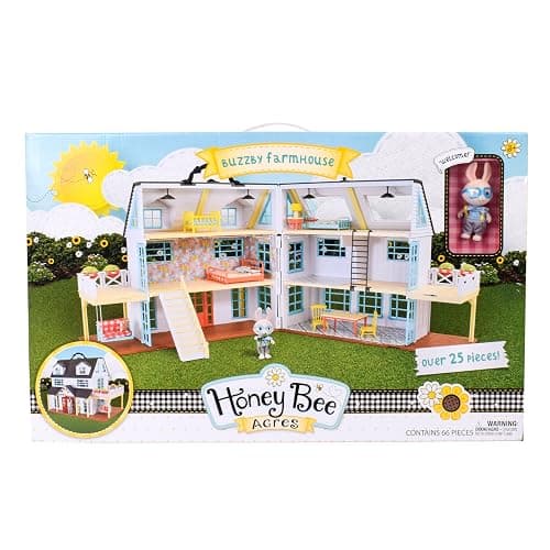 Honey Bee Acres Buzzby Farmhouse, Dollhouse Playset with Miniature Doll Figure, Furniture and Accessories. 25 Pieces, Ages 3+ thumbnail 6