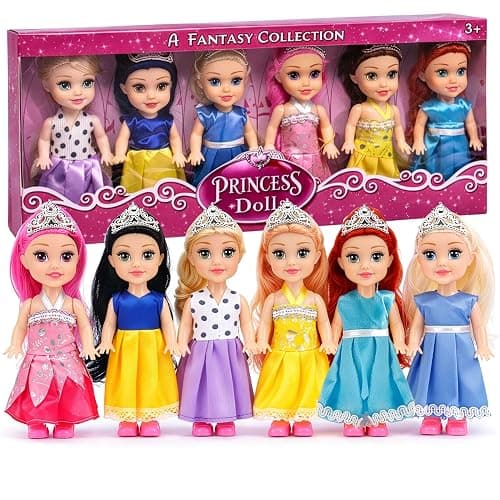 Liberty Imports Little Royal Princess Toddler Dolls with Dresses, Girls Imaginative Pretend Play Small Dolls Party Favors Collection (Princess) - Image 1