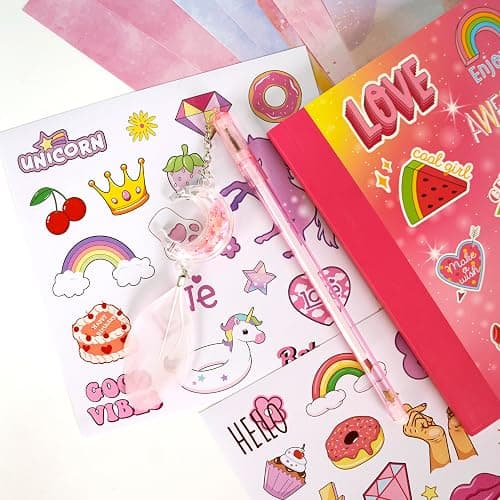 ele ELEOPTION DIY Journal Kit for Girls Ages 8-12,54pcs Journal Set DIY Girls Diary Age 6-8 Scrapbook & Diary Set, Journaling Art Crafts Kit for 8 9 10 11 12 13 14 Year Old Teenage Girl thumbnail 5