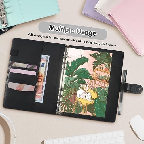 A5 Kpop Photocard Binder with 30 Pack 4-Pocket Card Pages, 6 Ring A5 Binder Card Collector Album with 240 Card Slots,PU Leather Binder Cover with Magnetic Buckle Closure for Organizing Trading Card thumbnail 2