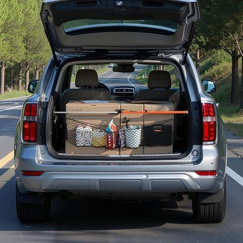 VEVOR Cargo Bar, Ratcheting Cargo Bars Adjustable from 40" to 73", Heavy-Duty Steel Cargos Stabilizer with Storage Net & Divider Bar, Telescoping Load Lock Bars for SUVs, Sedans thumbnail 8
