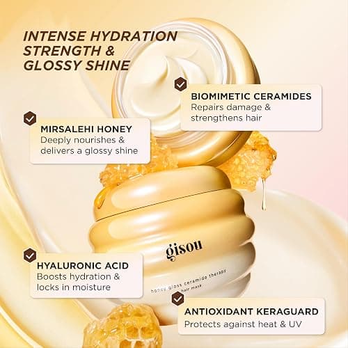 Gisou Honey Gloss Ceramide Therapy Hair Mask – Deep Repair & Hydration with Mirsalehi Honey, Ceramides & Hyaluronic Acid, 7.8 fl oz thumbnail 4