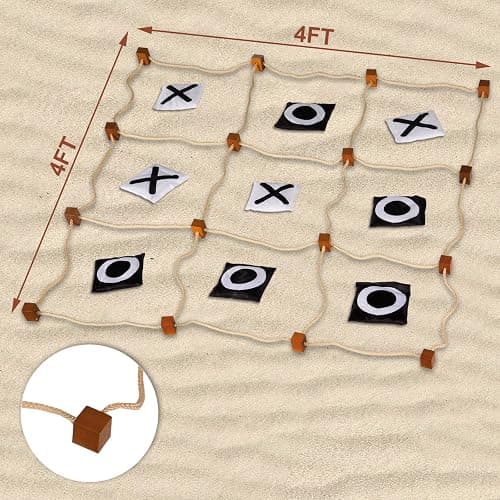 Giant Tic Tac Toe Outdoor Games, Bean Bag Toss for Kids and Adults, 4Ft x 4Ft, Large Backyard Family Game, No Assembly, Indoor Outdoor Play, Portable Giant Lawn Games, Instant Setup thumbnail 3