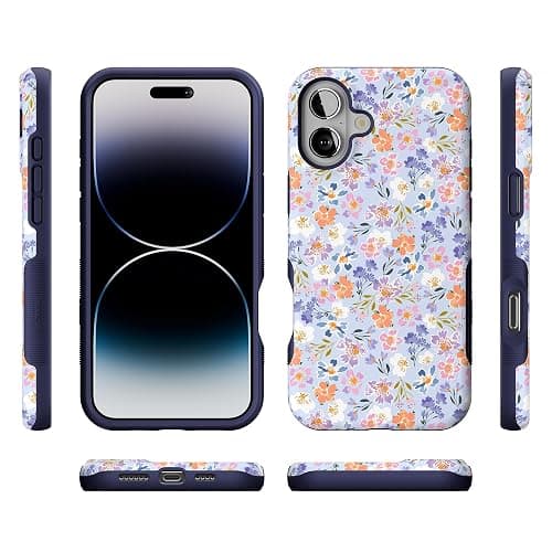 Casely iPhone 16 Plus Case | Poppy Meadows | Pastel Floral | Bold Protective Design | Compatible with MagSafe thumbnail 9