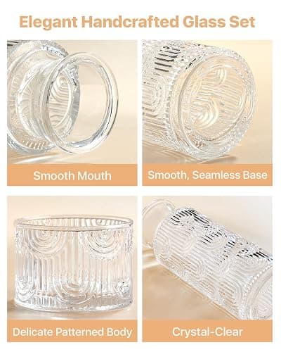 DmmyAlzx Bedside Water Carafe and Glass Set, Mouthwash Dispenser for Bathroom, 21.6 Oz Glass Water Bottles with 6 Oz Drinking Cup as Lid, Pitcher for Nightstand (Clear) thumbnail 7