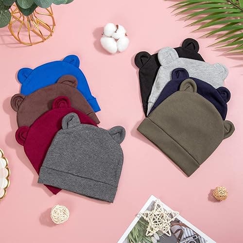DRESHOW BQUBO 8 Pack Unisex Baby Beanie Hat Infant Toddler Kid Hats Baby Soft Cute Knit Cap Nursery Beanie thumbnail 7