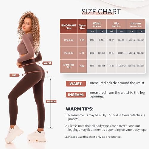 SINOPHANT High Waisted Leggings for Women - Full Length Capri Buttery Soft Yoga Pants for Workout Athletic thumbnail 6