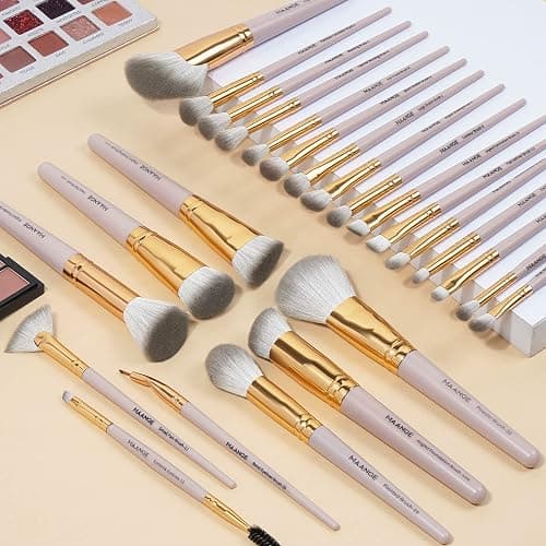 MAANGE Makeup Brush Set 25Pcs Professional Make up Brushes Travel Foundation Blush Angle Eyeliner Blending Concealers Eyeshadow Brush Premium Synthetic Make up Brushes Set with Gift Box thumbnail 5