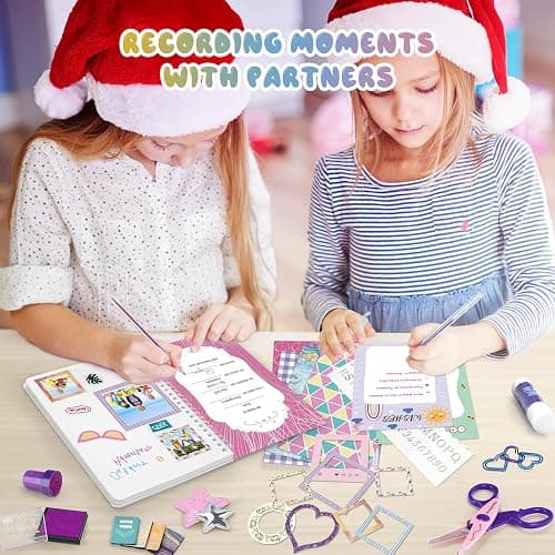 PERRYHOME 2-Pack DIY Journal Kit for Girls - 200+Pcs Journal Set for Tween & Teen Girls, Journaling Art & Crafts Kits, Christmas Gifts for 8 9 10 11 12 13 14 Year Old Girl,Scrapbook&Diary Supplies Set thumbnail 3