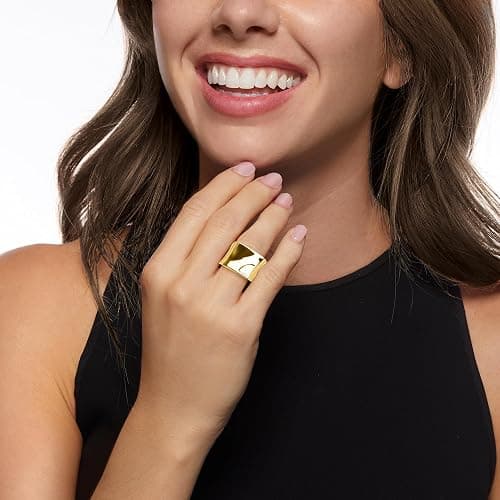 Ross-Simons Italian 18kt Gold Over Sterling Asymmetrical Square-Top Ring thumbnail 2