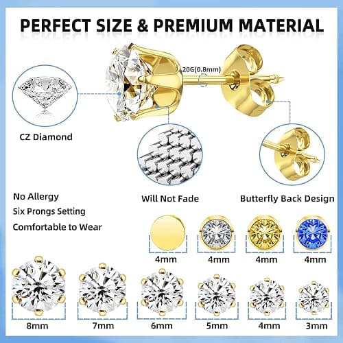Self Ear Piercing Gun Kit with 18 Pairs of CZ Ear Stud Piercing Tools with Multi-Purpose Ear Gun for Salon and Home Use thumbnail 3