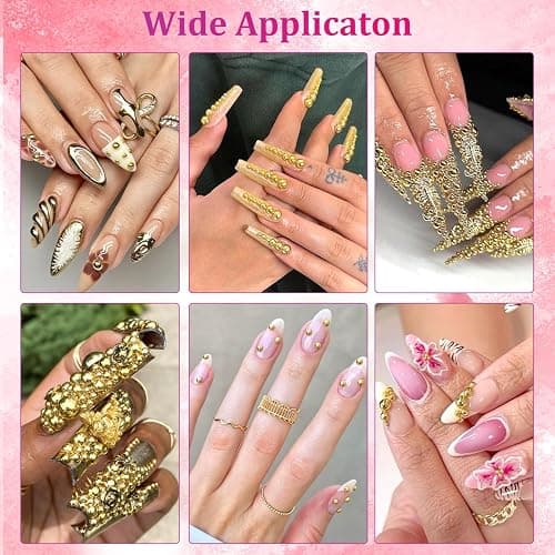 Belleboost Gold Nail Charms and Gems, Half Round Flatback Pearl Nail Charms, Nail Pearls Rhinestones Kit Gold Beads for Nails with Pickup Pencil and Tweezer for DIY Nail Art, Face Makeup and Crafting thumbnail 4