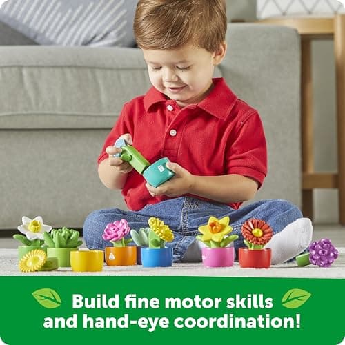 Learning Resources Shape & Color Garden, Toddler Outdoor Toys, Sensory Toys, Kids Gardening Set, Flower Building Set, Montessori, Preschool Learning Activities, Toddler Gifts thumbnail 3