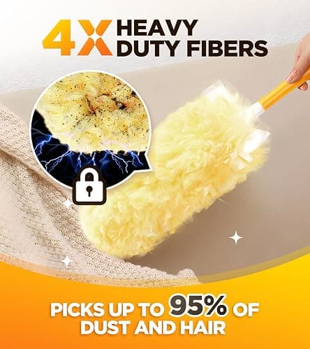 30 Count Heavy Duty Duster Refills for Swiffer, Multisurface 360° Larger Size Dusters with 4X Microfibers, Unscented Disposable Dusters for Cleaning Home, Blinds, Fans, Corners (Only Duster) thumbnail 3