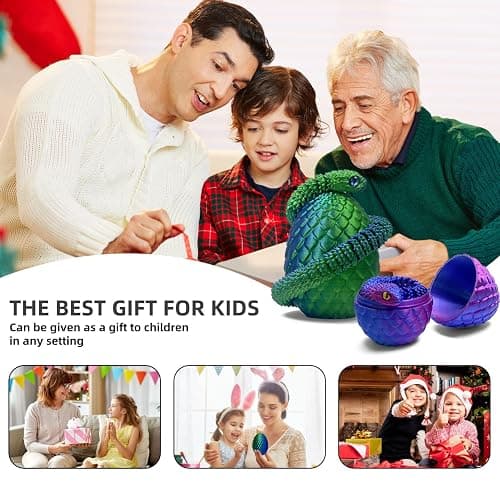 5PCS 3D Printed Snake Eggs 3D Printed Snake 3D Printed Snake Toys Set Easter Eggs Articulated Snake Easter Basket Stuffers Mystery Snake Egg Fidget Toy 3D Printed Animals (Multicolor4-5pcs) thumbnail 5
