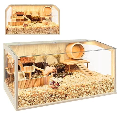 Hamster Cage Chewproof, Large Hamster Cages and Habitats, Openable Top with Acrylic Sheets, Solid Built - Image 1
