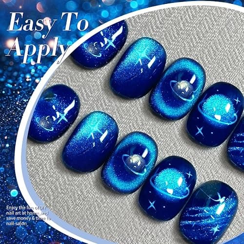 BORN PRETTY Blue Ore Cat Magnetic Eye Gel Nail Polish Holographic Gel Nail | Glitter Cat Magnetic Gel Nail Polish Crystal Magnetic Nail Polish for Vacation Festival Salon DIY at Home 15ML thumbnail 6