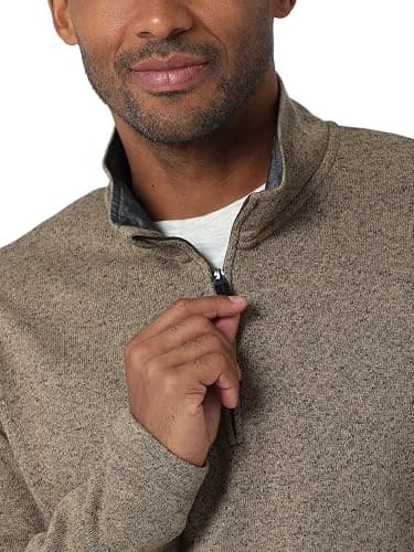Wrangler Authentics mens Long Sleeve Fleece Quarter-zip thumbnail 3