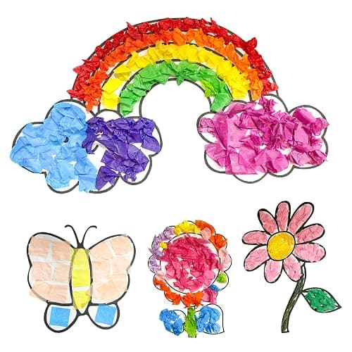 Tissue Paper Squares – 1x 1 inch for Arts and Crafts - 3000 Pcs in 30 Assorted Colors, JroyJoy Rainbow Tissue Mosaic Squares for Arts Craft DIY Scrapbooking Scrunch Art Classroom Activities thumbnail 5